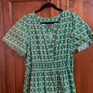 Anthropologie Somerset Green Patterned dress, XL